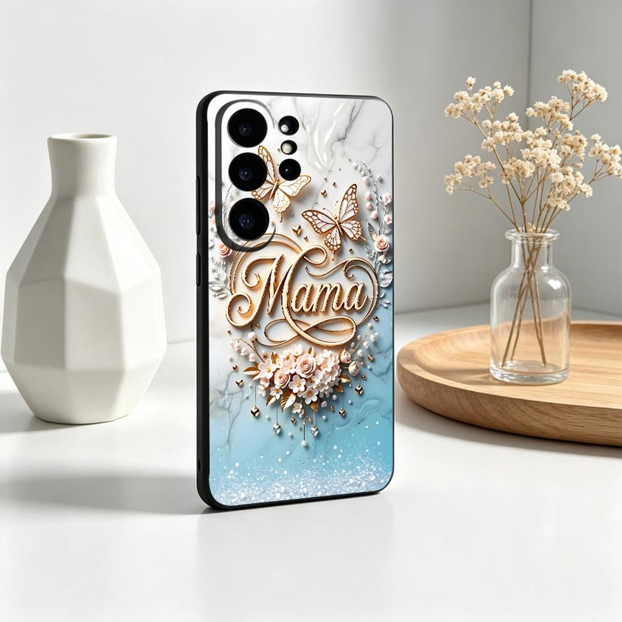 Samsung Galaxy S24 - Capa Borboleta Letra Mãe para Samsung