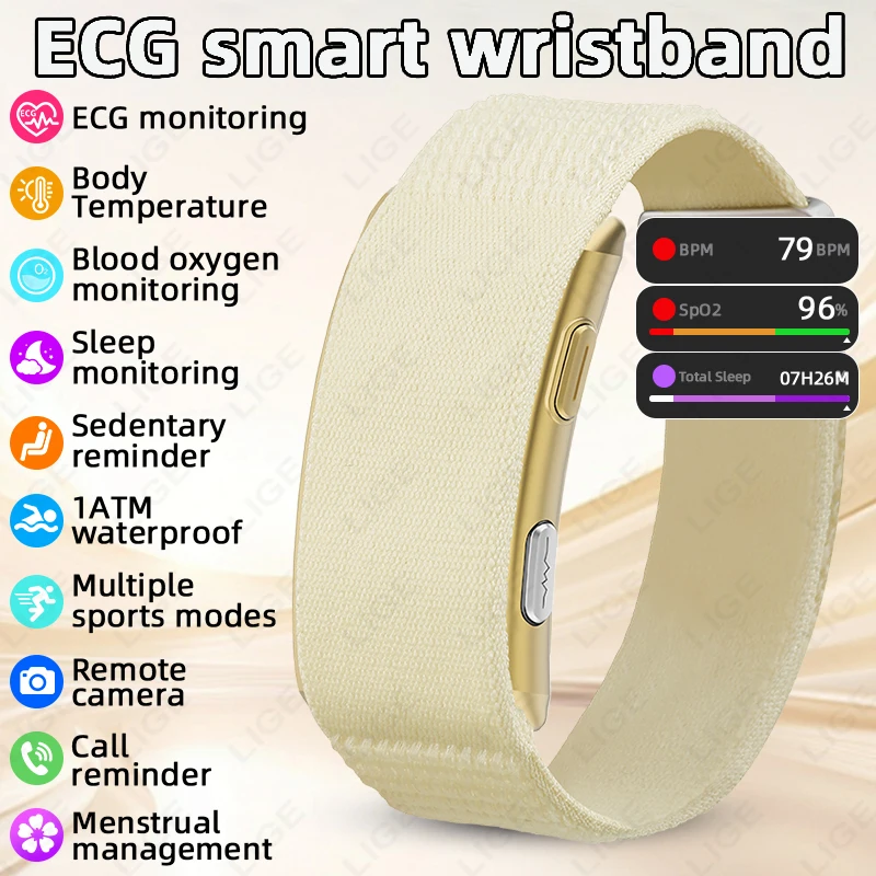 Fall Detection Watch - Homens relógio inteligente ecg saúde pressão